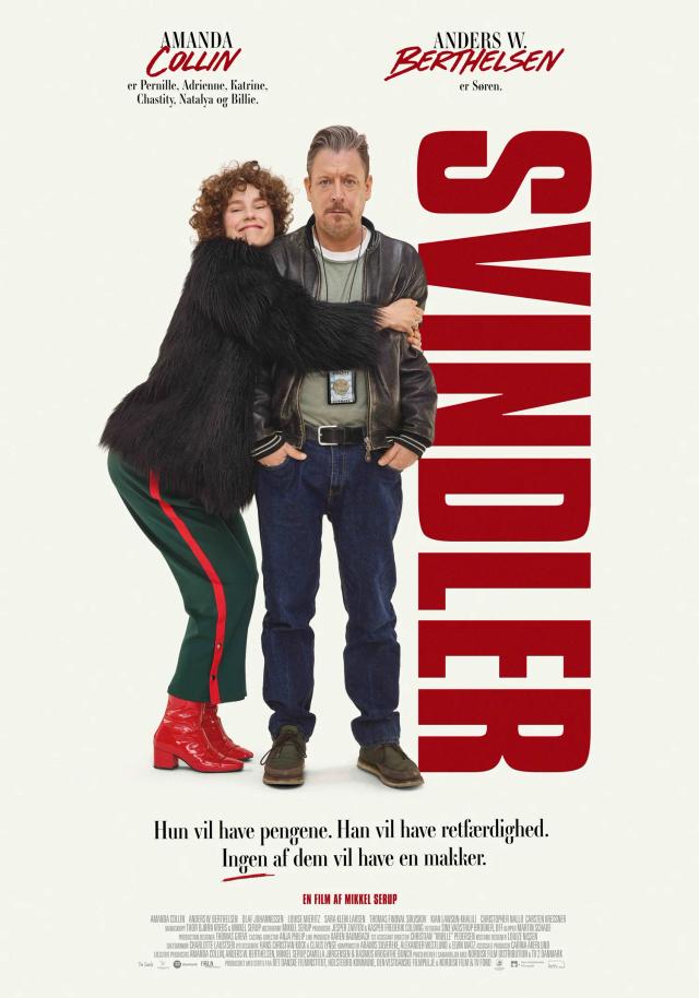 Plakat for Svindler med Amanda Collin og Anders W. Berthelsen